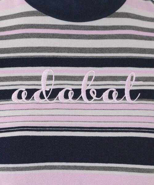 adabat（アダバット）の「【吸湿発熱】マルチボーダー長袖モックネックT（Tシャツ/カットソー・レディース・ネイビー系2/ホワイト系3・42/40/38/36）」の10枚目の写真