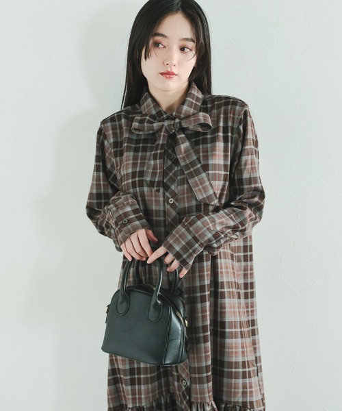 RAGEBLUE（レイジブルー）の「チェックティアードシャツワンピース（ワンピース・レディース・ブラック系/ブラウン系・FREE）」の10枚目の写真