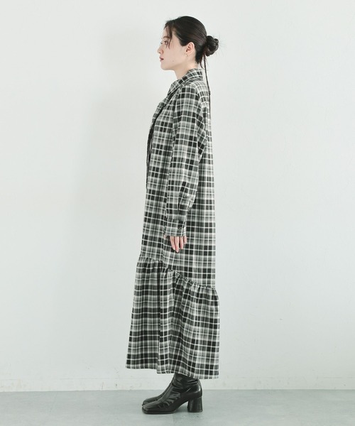 RAGEBLUE（レイジブルー）の「チェックティアードシャツワンピース（ワンピース・レディース・ブラック系/ブラウン系・FREE）」の12枚目の写真