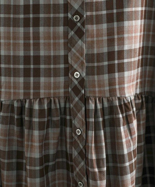 RAGEBLUE（レイジブルー）の「チェックティアードシャツワンピース（ワンピース・レディース・ブラック系/ブラウン系・FREE）」の19枚目の写真