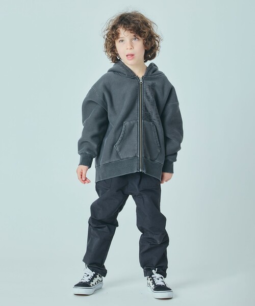 Smoothy（スムージー）の「SMOOTHY / ピグメント ジップ パーカー 2025FW（110～160cm）（パーカー・キッズ・オレンジ/ブラック・MEDIUM/X-LARGE/LARGE）」の4枚目の写真