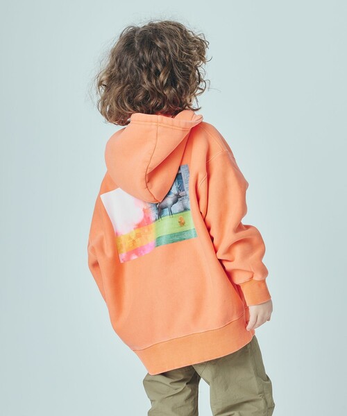 Smoothy（スムージー）の「SMOOTHY / ピグメント ジップ パーカー 2025FW（110～160cm）（パーカー・キッズ・オレンジ/ブラック・MEDIUM/X-LARGE/LARGE）」の6枚目の写真