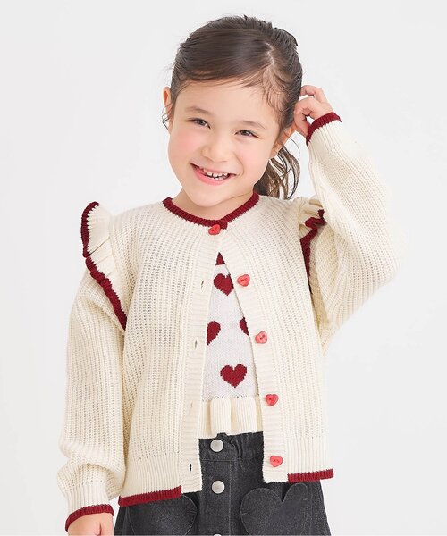 apres les cours（アプレレクール）の「【リンク/洗える】ニットビスチェ&カーディガンセット_ジュニア対応（カーディガン/ボレロ・キッズ・ラベンダー/アイボリー・100/110/130/140/90/120）」の2枚目の写真