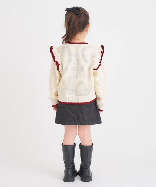 apres les cours（アプレレクール）の「【リンク/洗える】ニットビスチェ&カーディガンセット_ジュニア対応（カーディガン/ボレロ・キッズ・ラベンダー/アイボリー・100/110/130/140/90/120）」の4枚目の写真