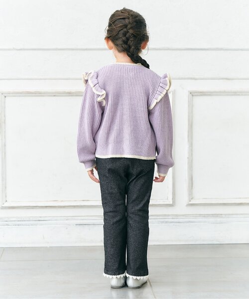 apres les cours（アプレレクール）の「【リンク/洗える】ニットビスチェ&カーディガンセット_ジュニア対応（カーディガン/ボレロ・キッズ・ラベンダー/アイボリー・100/110/130/140/90/120）」の6枚目の写真