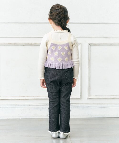 apres les cours（アプレレクール）の「【リンク/洗える】ニットビスチェ&カーディガンセット_ジュニア対応（カーディガン/ボレロ・キッズ・ラベンダー/アイボリー・100/110/130/140/90/120）」の8枚目の写真