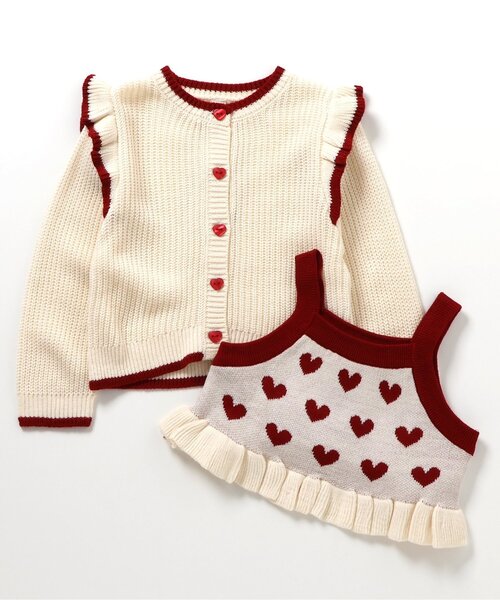 apres les cours（アプレレクール）の「【リンク/洗える】ニットビスチェ&カーディガンセット_ジュニア対応（カーディガン/ボレロ・キッズ・ラベンダー/アイボリー・100/110/130/140/90/120）」の13枚目の写真