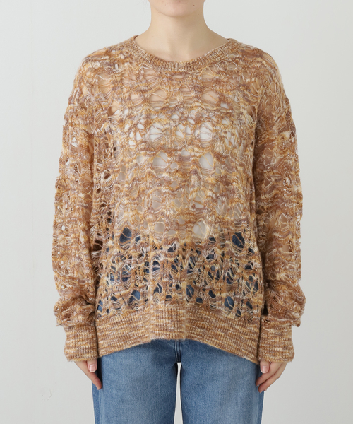 TAAKK(ターク)の「TAAKK MOHAIR KNIT TA25AW-KN035:ニット(ニット/セーター・レディース・イエロー・MEDIUM)」の4枚目の写真