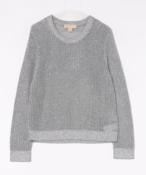 MICHAEL KORS(マイケルコース)の「メタリック メッシュ クルーネック セーター(ニット/セーター・レディース・シルバー・XS/S/M/L/XL)」の1枚目の写真