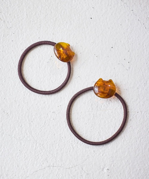 studio CLIP（スタディオクリップ）の「猫 2セットヘアゴム（ヘアゴム・レディース・ブラウン/その他1・FREE）」の2枚目の写真