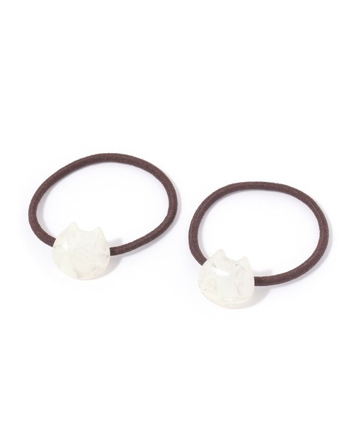 studio CLIP（スタディオクリップ）の「猫 2セットヘアゴム（ヘアゴム・レディース・ブラウン/その他1・FREE）」の3枚目の写真