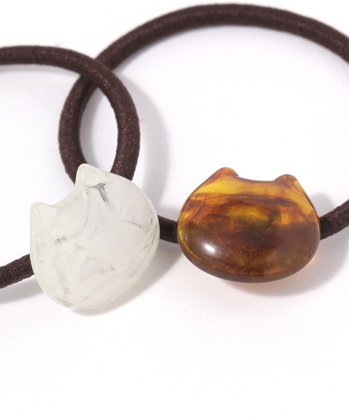 studio CLIP（スタディオクリップ）の「猫 2セットヘアゴム（ヘアゴム・レディース・ブラウン/その他1・FREE）」の6枚目の写真