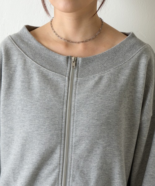 COLONY 2139(コロニートゥーワンスリーナイン)の「ダンボールオフショルジップトップス(Tシャツ/カットソー・レディース・ブラック/グレー/チャコールグレー・FREE)」の10枚目の写真