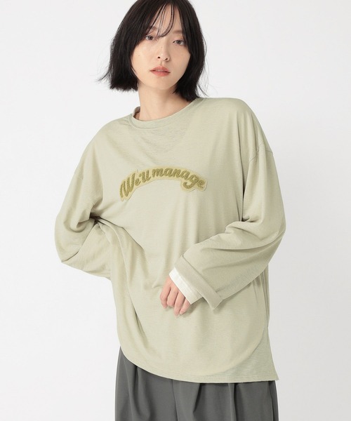 studio CLIP(スタディオクリップ)の「【daily CLIP】サガラ刺繍シアーロンT(Tシャツ/カットソー・レディース・ブラウン/ライトグリーン/チャコール・FREE)」の3枚目の写真