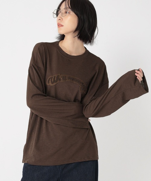 studio CLIP(スタディオクリップ)の「【daily CLIP】サガラ刺繍シアーロンT(Tシャツ/カットソー・レディース・ブラウン/ライトグリーン/チャコール・FREE)」の8枚目の写真