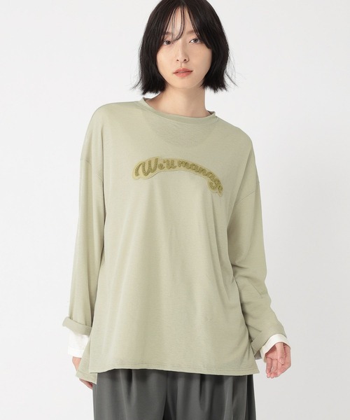 studio CLIP(スタディオクリップ)の「【daily CLIP】サガラ刺繍シアーロンT(Tシャツ/カットソー・レディース・ブラウン/ライトグリーン/チャコール・FREE)」の14枚目の写真