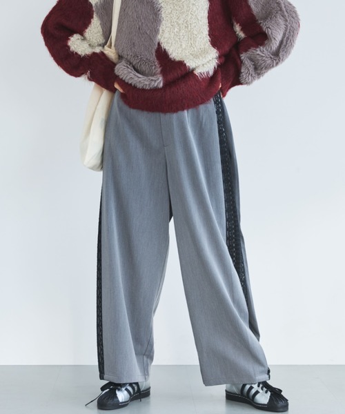 MIRROR STOKE（ミラーストーク）の「【ZOZO限定】SIDE LACE WIDE PANTS/サイドレースワイドパンツ（その他パンツ・レディース・ブラウン/グレー・MEDIUM）」の2枚目の写真