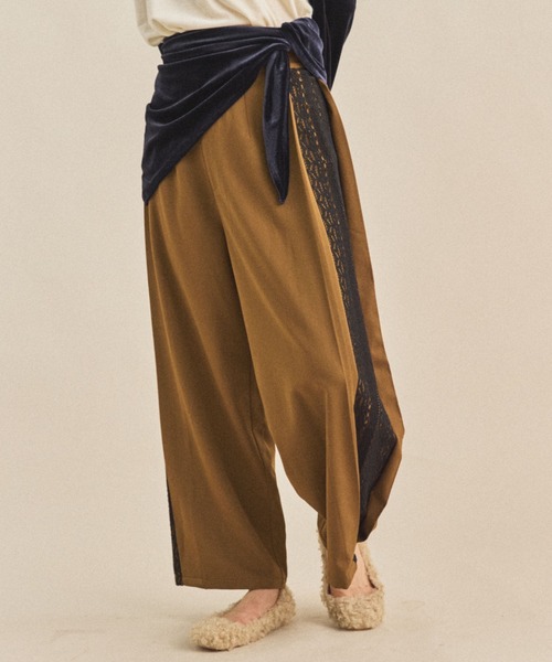 MIRROR STOKE（ミラーストーク）の「【ZOZO限定】SIDE LACE WIDE PANTS/サイドレースワイドパンツ（その他パンツ・レディース・ブラウン/グレー・MEDIUM）」の16枚目の写真