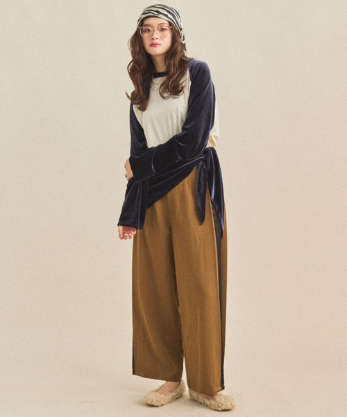 MIRROR STOKE（ミラーストーク）の「【ZOZO限定】SIDE LACE WIDE PANTS/サイドレースワイドパンツ（その他パンツ・レディース・ブラウン/グレー・MEDIUM）」の22枚目の写真