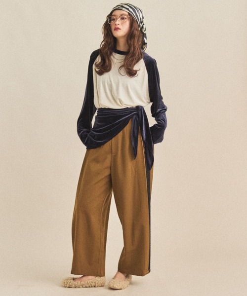 MIRROR STOKE（ミラーストーク）の「【ZOZO限定】SIDE LACE WIDE PANTS/サイドレースワイドパンツ（その他パンツ・レディース・ブラウン/グレー・MEDIUM）」の21枚目の写真