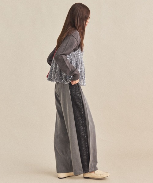 MIRROR STOKE（ミラーストーク）の「【ZOZO限定】SIDE LACE WIDE PANTS/サイドレースワイドパンツ（その他パンツ・レディース・ブラウン/グレー・MEDIUM）」の5枚目の写真