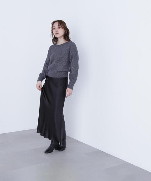 NATURAL BEAUTY BASIC(ナチュラルビューティーベーシック)の「◇スパンコールフェザーニット(ニット/セーター・レディース・ピンク/ベージュ/チャコールグレー・FREE)」の5枚目の写真
