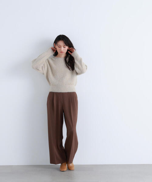 NATURAL BEAUTY BASIC(ナチュラルビューティーベーシック)の「◇スパンコールフェザーニット(ニット/セーター・レディース・ピンク/ベージュ/チャコールグレー・FREE)」の12枚目の写真
