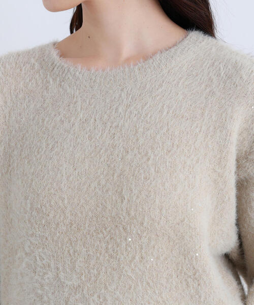 NATURAL BEAUTY BASIC(ナチュラルビューティーベーシック)の「◇スパンコールフェザーニット(ニット/セーター・レディース・ピンク/ベージュ/チャコールグレー・FREE)」の20枚目の写真