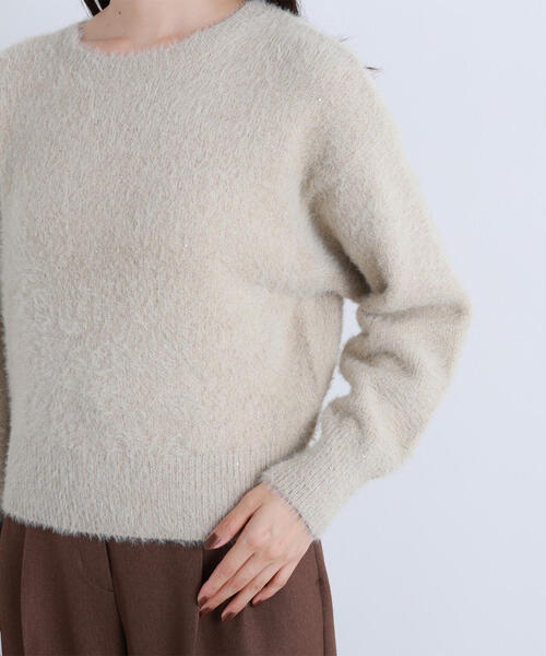 NATURAL BEAUTY BASIC(ナチュラルビューティーベーシック)の「◇スパンコールフェザーニット(ニット/セーター・レディース・ピンク/ベージュ/チャコールグレー・FREE)」の21枚目の写真