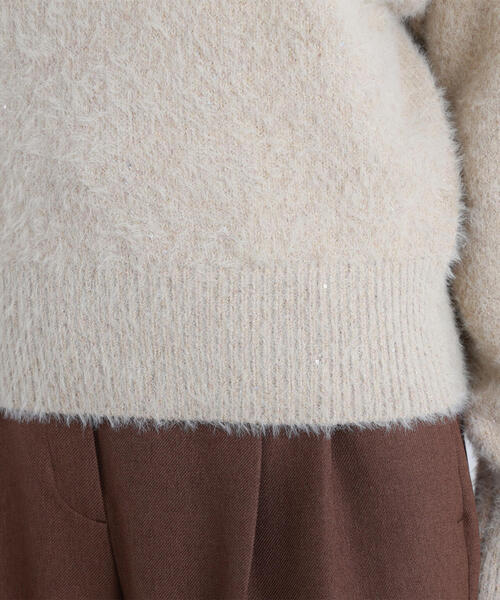 NATURAL BEAUTY BASIC(ナチュラルビューティーベーシック)の「◇スパンコールフェザーニット(ニット/セーター・レディース・ピンク/ベージュ/チャコールグレー・FREE)」の22枚目の写真