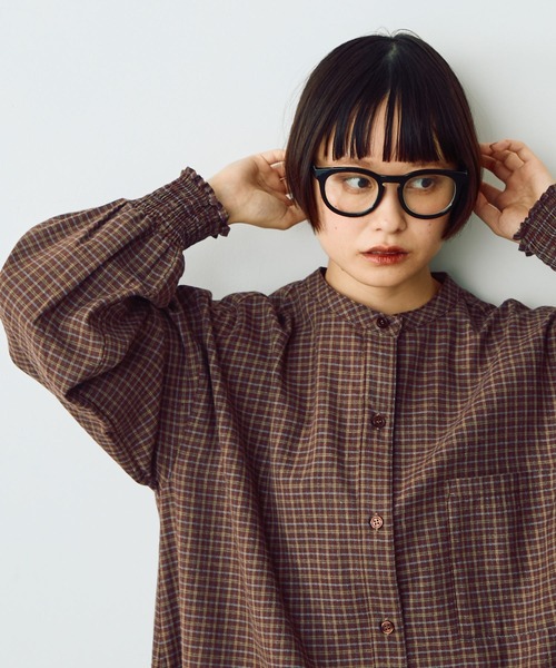 Crisp（クリスプ）の「チェックシャツワンピース（シャツワンピース・レディース・ブラウン/ベージュ・FREE）」の9枚目の写真