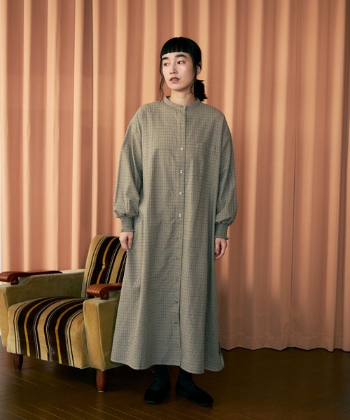 Crisp（クリスプ）の「チェックシャツワンピース（シャツワンピース・レディース・ブラウン/ベージュ・FREE）」の11枚目の写真