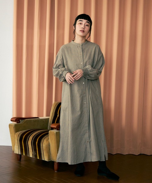 Crisp（クリスプ）の「チェックシャツワンピース（シャツワンピース・レディース・ブラウン/ベージュ・FREE）」の13枚目の写真