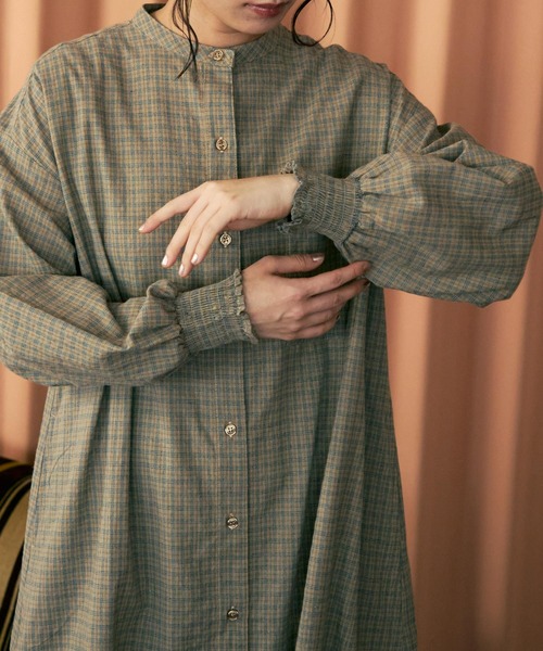 Crisp（クリスプ）の「チェックシャツワンピース（シャツワンピース・レディース・ブラウン/ベージュ・FREE）」の14枚目の写真