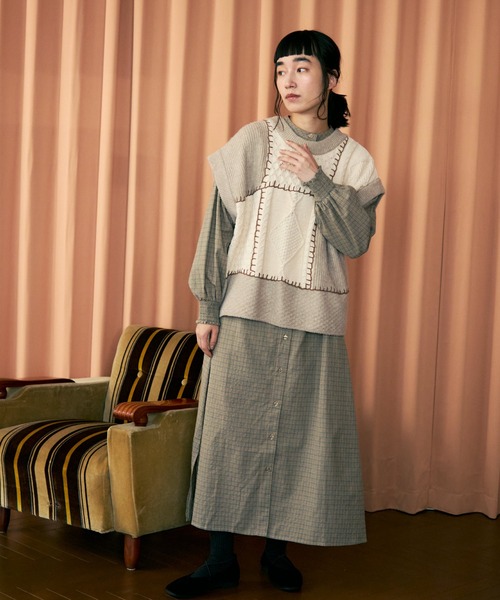 Crisp（クリスプ）の「チェックシャツワンピース（シャツワンピース・レディース・ブラウン/ベージュ・FREE）」の15枚目の写真