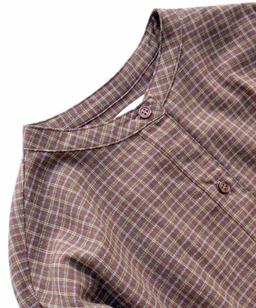 Crisp（クリスプ）の「チェックシャツワンピース（シャツワンピース・レディース・ブラウン/ベージュ・FREE）」の18枚目の写真