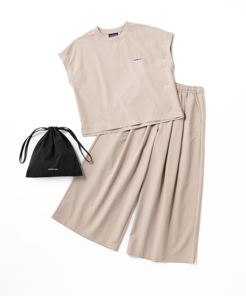THOUSAND MILE（サウザンドマイル）の「[L's]FRENCH SLEEVE SHIRT & LONG PANTS SET HIGH AIR PERMEABILITY/フレンチスリーブシャツ＆ロングパンツセット（セットアップ・レディース・セージグリーン/ブルー/ブラック/グレイッシュベージュ・FREE）」の17枚目の写真