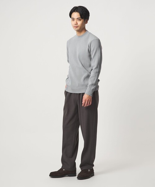 green label relaxing（グリーンレーベルリラクシング）の「【WEB限定】JUST fit デイリー アゼ モックネック ニット（ニット/セーター・メンズ・ブラック/ライトブルー/ライトグレー・XL/M/S/L）」の9枚目の写真