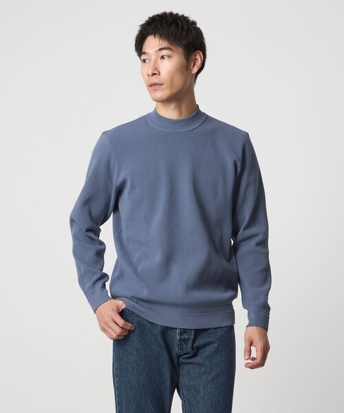 green label relaxing（グリーンレーベルリラクシング）の「【WEB限定】JUST fit デイリー アゼ モックネック ニット（ニット/セーター・メンズ・ブラック/ライトブルー/ライトグレー・XL/M/S/L）」の6枚目の写真