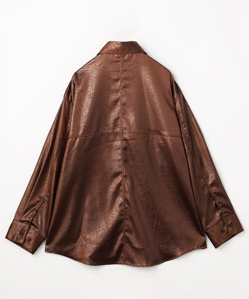 定価6.7万 ACANTHUS ブラウンレザーシャツ シワ加工 ラムレザー 定価6.7万 ACANTHUS ブラウンレザーシャツ シワ加工 ラムレザー 定価