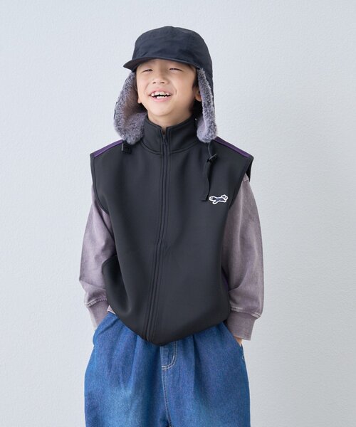 PENNEYS(ぺニーズ)の「【KIDS】【FOX×TYPY】ストレッチトラックジャージーベスト(Tシャツ/カットソー・キッズ・ネイビー/ブラウン/ブラック・SMALL/MEDIUM/LARGE/X-LARGE/XX-LARGE)」の2枚目の写真