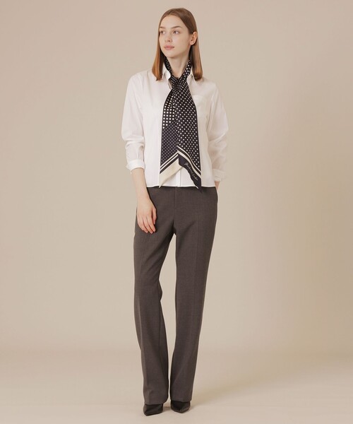 MACKINTOSH LONDON(マッキントッシュ ロンドン)の「【Precious12月号】ドットストライプ剣先スカーフ(ストール/ショール・レディース・ベージュ/ネイビー・FREE)」の3枚目の写真