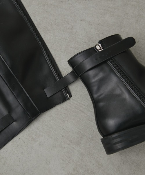 Aunt Marie's（アントマリーズ）の「2WAYフェイクレザーベルトロングブーツ / ショートブーツ（ブーツ・レディース・ブラック・LARGE/MEDIUM/SMALL）」の18枚目の写真