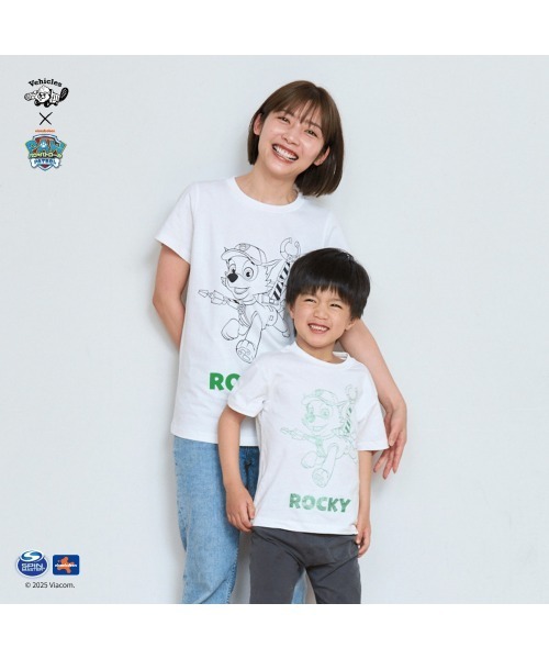 Vehicles(ビークルズ)の「パウパトロール 子供服 グラフィック半袖Tシャツロッキーホワイト ロッキー(Tシャツ/カットソー・レディース・ホワイト/ブラック・womens free/MEDIUM/LARGE)」の8枚目の写真