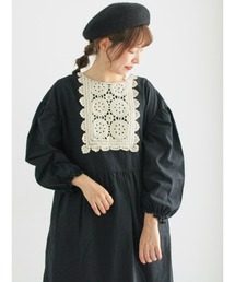 Samansa Mos2 | 【WEB限定】胸元レース貼りチュニック(シャツ/ブラウス)