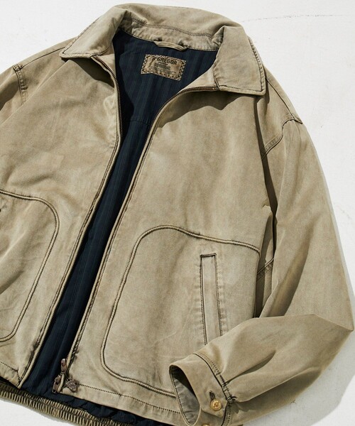 McGREGOR(マックレガー)の「McGREGOR COLLECTION/マックレガー コレクション 別注 リラックスフィット オーバーダイ スエード調 ドリズラージャケット(ブルゾン・メンズ・ブラック/ベージュ・MEDIUM/LARGE)」の2枚目の写真