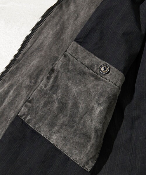 McGREGOR(マックレガー)の「McGREGOR COLLECTION/マックレガー コレクション 別注 リラックスフィット オーバーダイ スエード調 ドリズラージャケット(ブルゾン・メンズ・ブラック/ベージュ・MEDIUM/LARGE)」の6枚目の写真