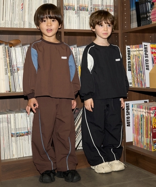 b・ROOM(ビールーム)の「【MNCM】【セットアップ可】サイドラインピステワイドパンツ(その他パンツ・キッズ・ダークブラウン/ネイビー/ブラック・150cm/130cm/110cm/140cm/120cm)」の18枚目の写真