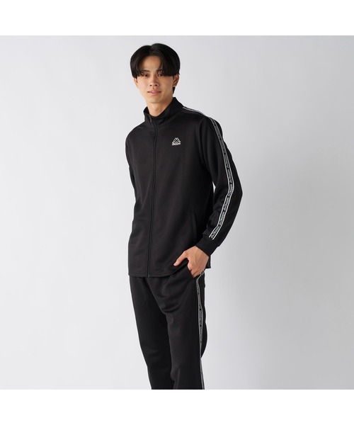 Kappa（カッパ）の「Kappa カッパ ブランド ワンポイント ロゴ 彩度テープ ブリスター ジャージ トラックジャケット（ジャージ・メンズ・ブラック/ネイビー・LL/L/M）」の4枚目の写真