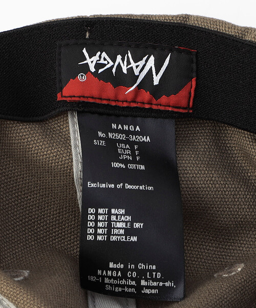 NANGA(ナンガ)の「NANGA/ナンガ CANVAS NNG LOGO CAP キャンバス NNGロゴキャップ(キャップ・メンズ・ブラック/レッド/チャコールグレー/オリーブ・ONE SIZE)」の11枚目の写真
